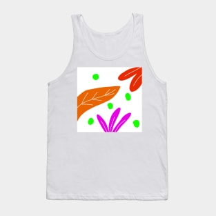 blue green pink leaves background Tank Top